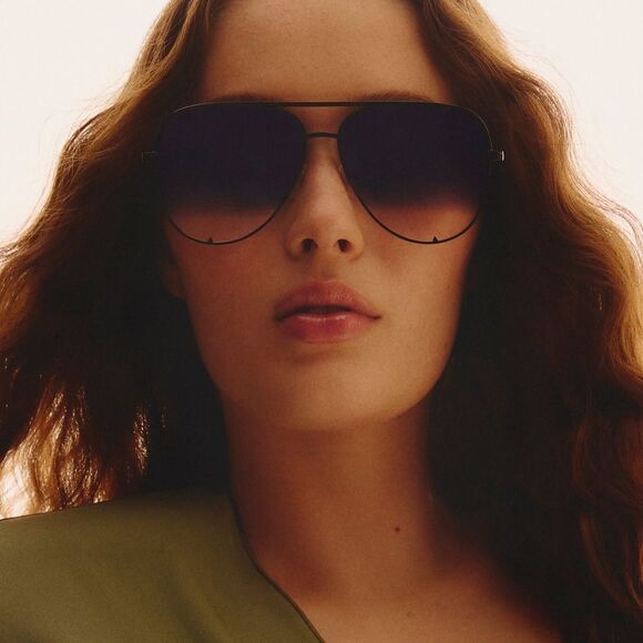 Quay NEW High Key XL Aviator Black Fade Lens Sunglasses - Picture 5 of 5